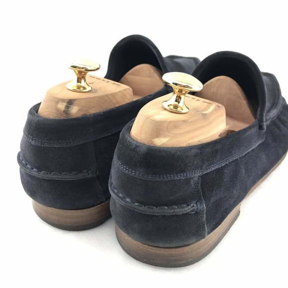 KITON Loafers Men’s 8.5 Suede Navy Blue Slide On - Picture 5 of 8